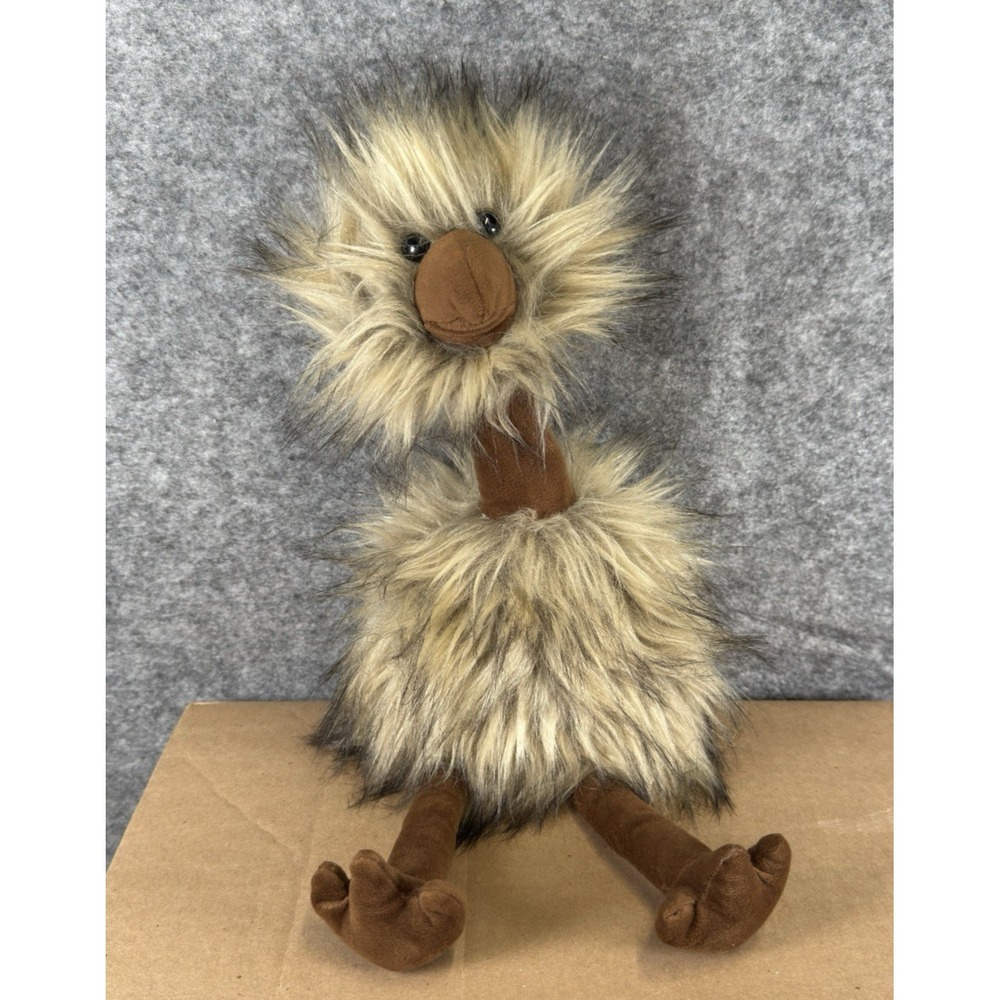 HUGFUN Walmart Plush Ostrich 15"‎ Brown Fuzzy Bird Stuffed M Real Animal